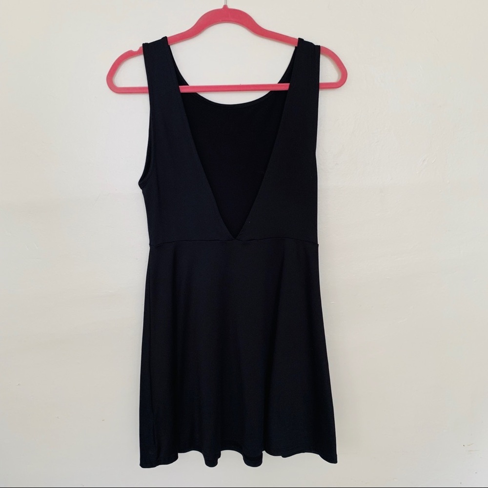 Black Basic Skater Mini Dress - image 3